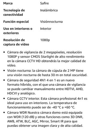 2 Camaras CCTV Safire 2 mp Interior