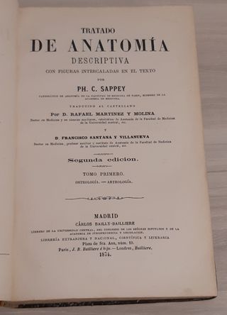 TRATADO DE ANATOMÍA DESCRIPTIVA. TOMOS I Y III