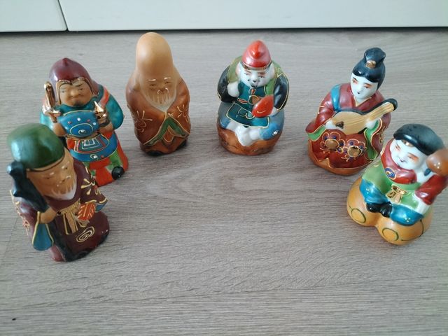 Dioses sabios porcelana kutani japonesa