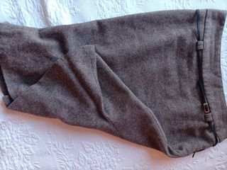 Falda midi marrón 