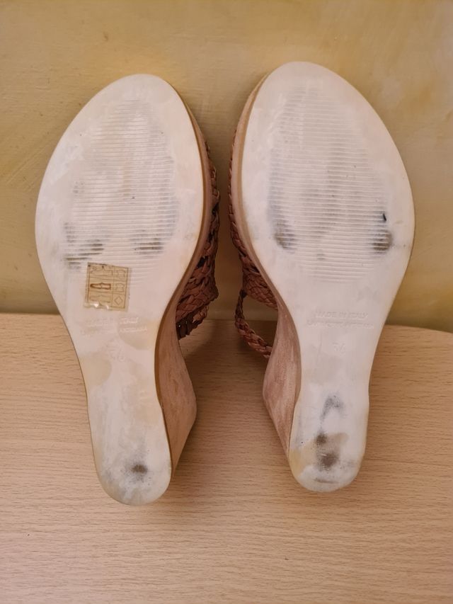 Sandali con zeppa cuoio Essenze n. 36