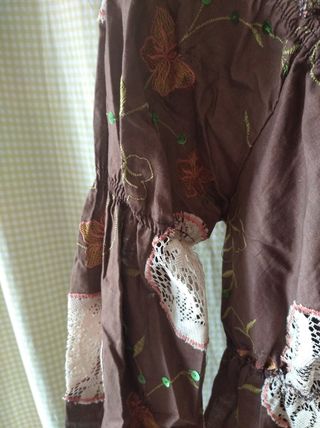 Blusa escote redondo fruncido T Única,  estampada