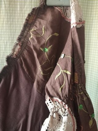 Blusa escote redondo fruncido T Única,  estampada