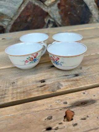 TAZAS CAFE PORCELANA ANTIGUA LIMOGES AC VICNAUD