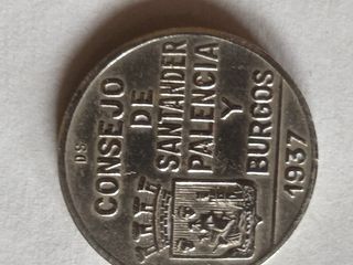 Moneda de 1 peseta Santander Palencia bu