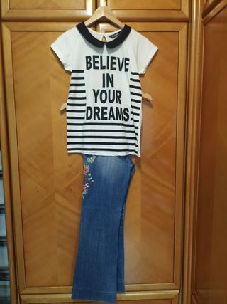 PANTALÓN VAQUERO Y CAMISETA
