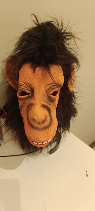 Máscara disfraz carnaval simio mono peluda latex