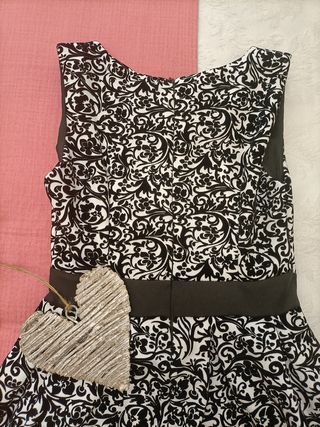 🌲Vestido fiesta blanco y negro nochevieja