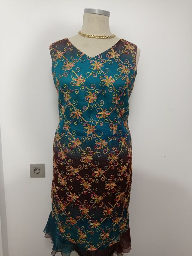 Vestido de coctel multicolor