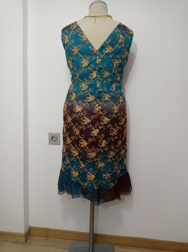 Vestido de coctel multicolor