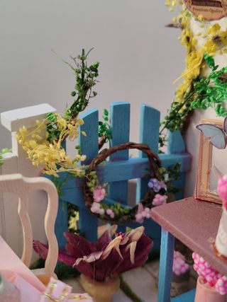 Floristería miniatura muñecas jardín casita muñeca