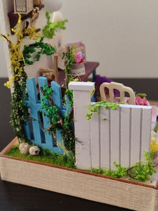 Floristería miniatura muñecas jardín casita muñeca