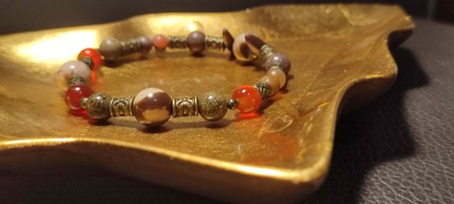 Bracciale unisex diaspro,cornice,bronzo