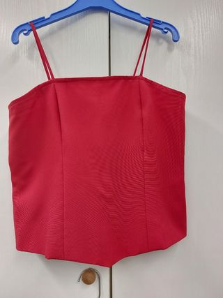 Traje de flamenca rojo (falda y corpiño)
