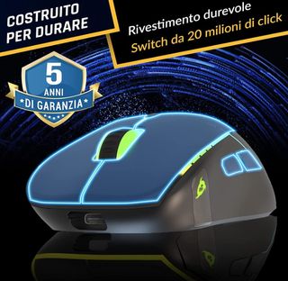 KLIM ACE Mouse Gaming Ambidestro Wireless/Cablato