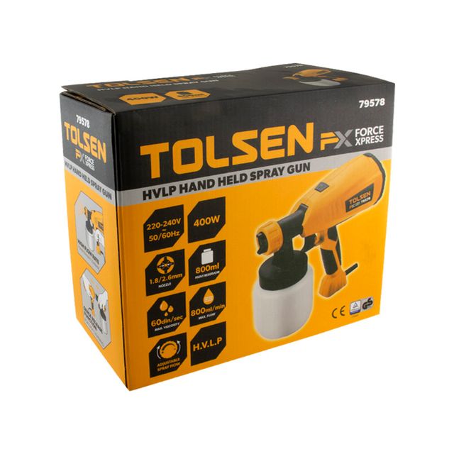 PISTOLA PINTURA ELECTRICA 400W 800ML TOLSEN