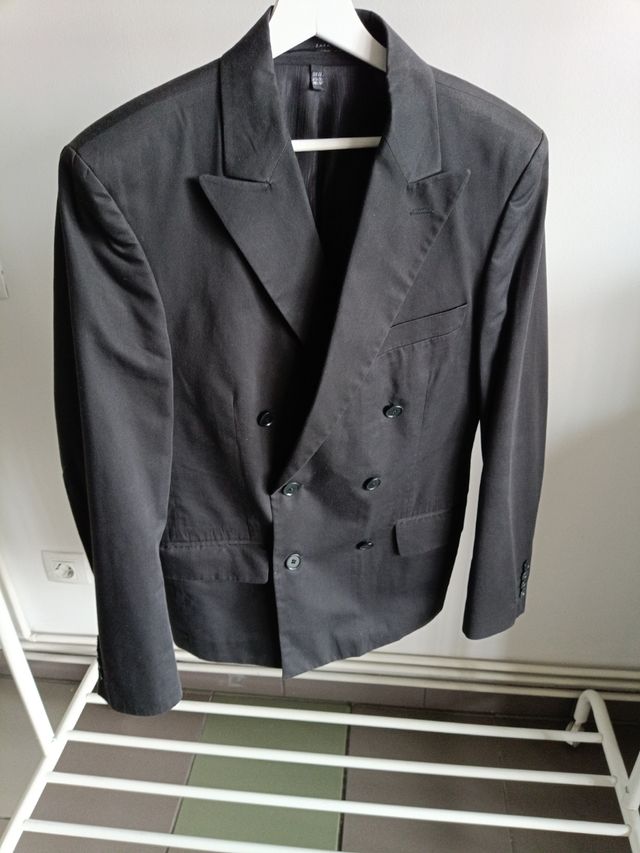 Americana negra cruce clásico Zara