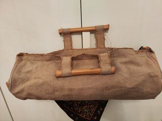Borsa in tela juta con manici e tracolla