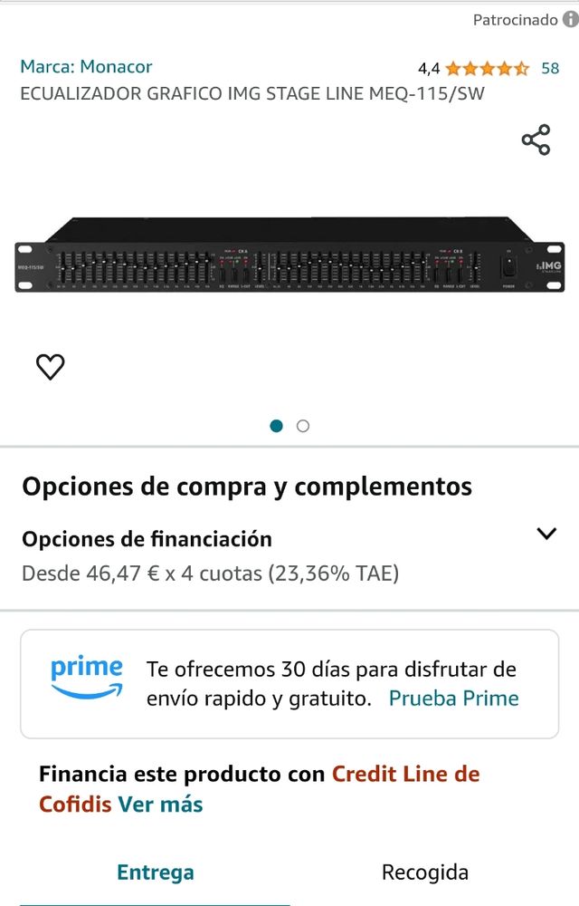 ECUALIZADOR GRAFICO IMG STAGE LINE MEQ-115/SW