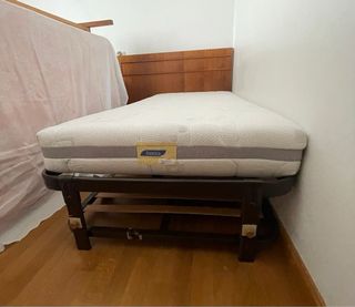 Cama: colchon latex 90x180cm+2 somieres de laminas