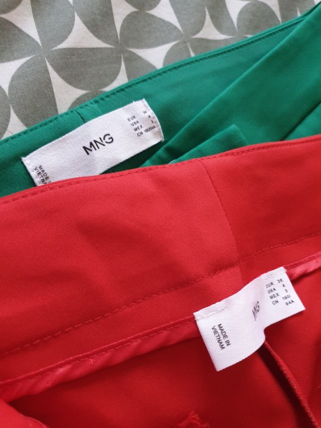2 pantalones traje mujer Mango t36