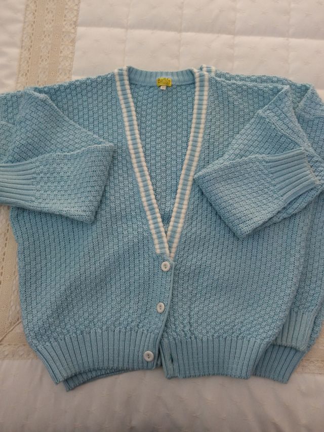 Chaqueta de punto azul