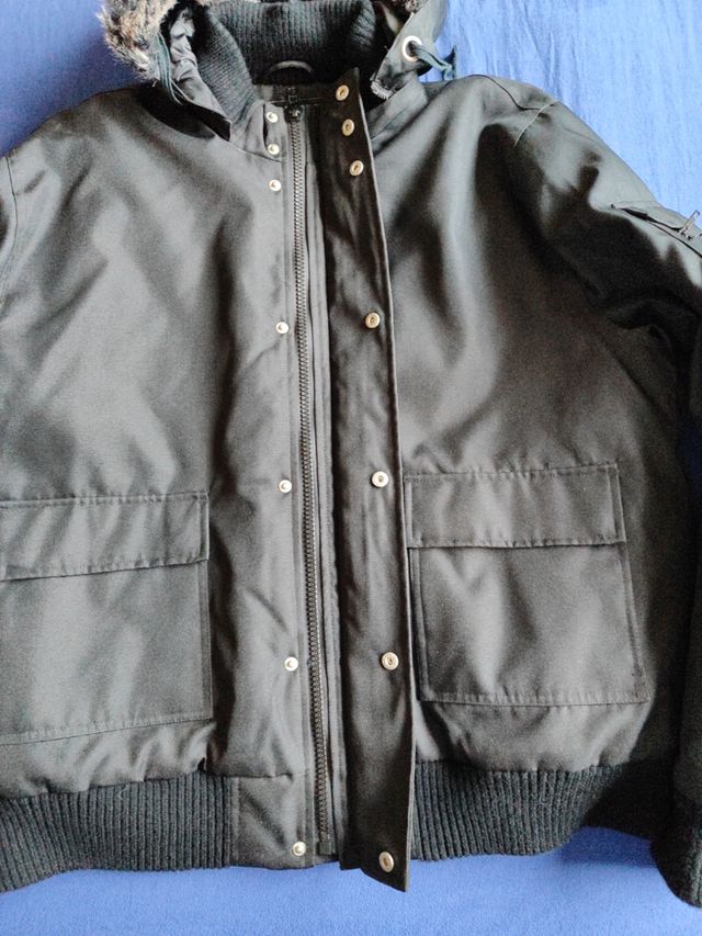 Chaqueta bomber negra hombre talla XXL