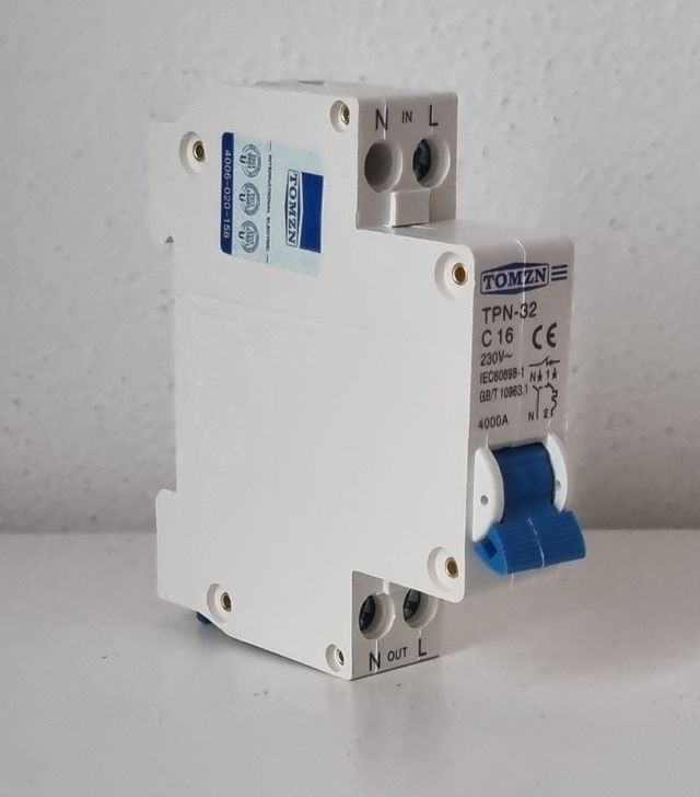 INTERRUTTORE MAGNETOTERMICO 16A 230V 1 Din