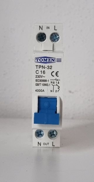 INTERRUTTORE MAGNETOTERMICO 16A 230V 1 Din