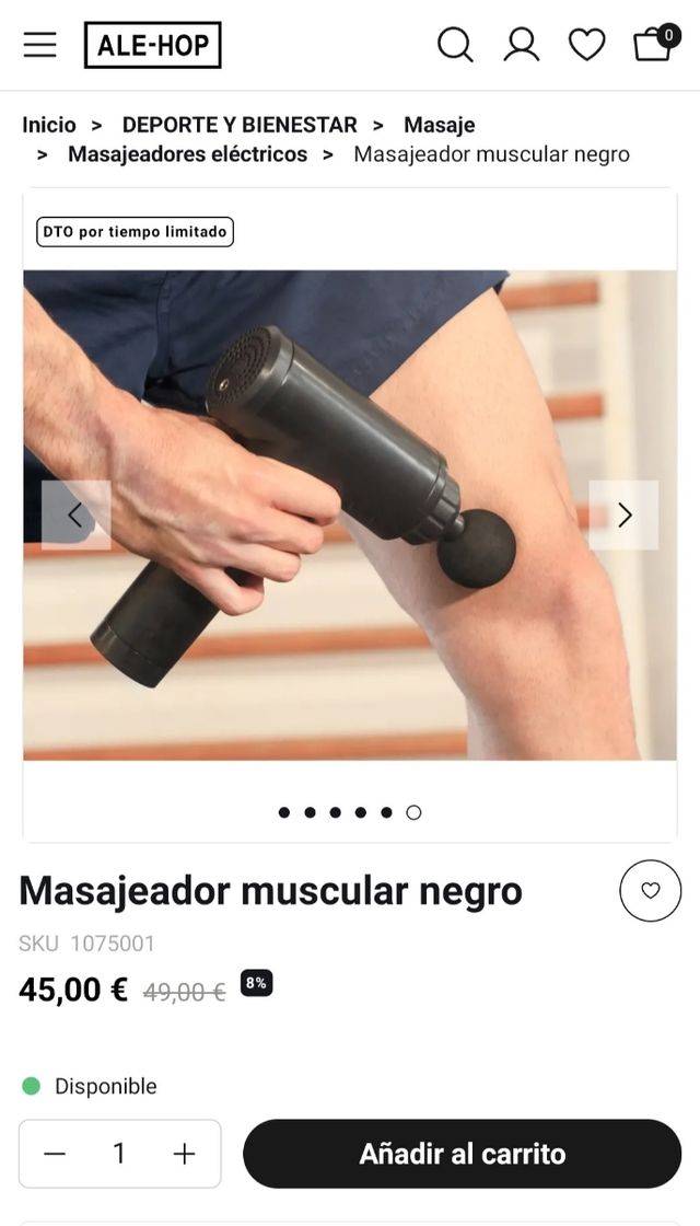 Pistola masaje muscular ALEHOP NUEVA