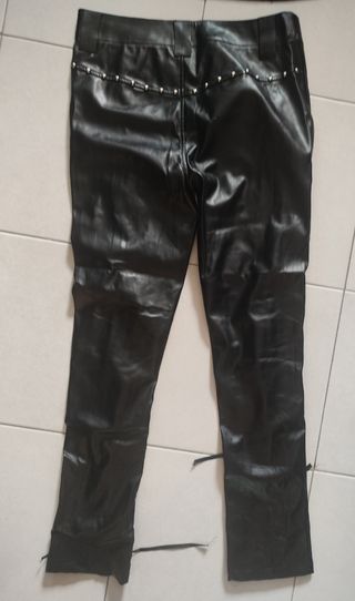 Pantalones poliéster imitación cuero