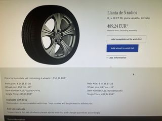4 Llantas Mercedes para GLC 18”