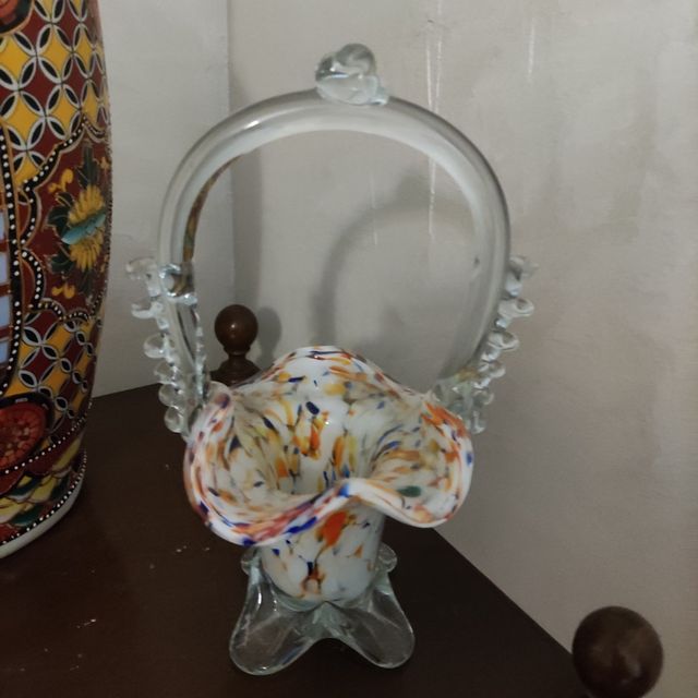 Cesto de vidro Murano