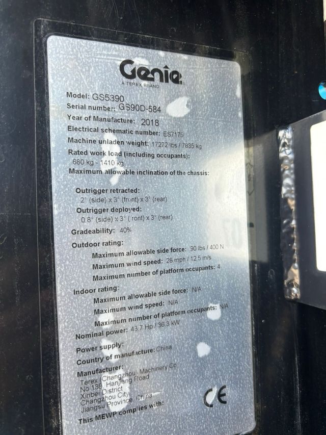 TIJERA DIESEL GENIE GS5390RT