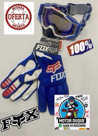 Pack de guantes fox y gafas 100% enduro croos mtb