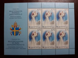 Foglietto sei francobolli città del Vaticano