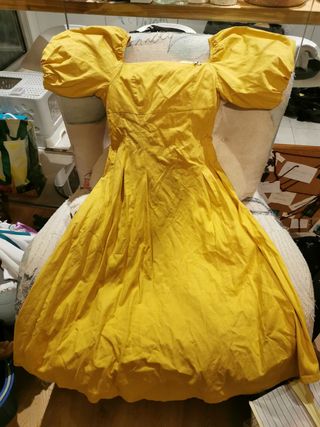 Vestido amarillo mostaza largo