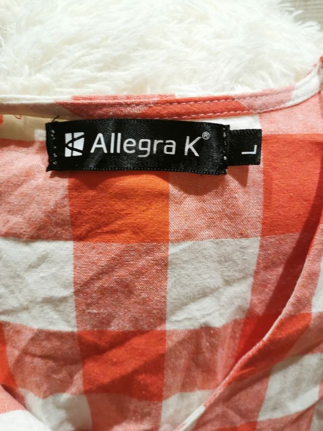 Vestido rojo y blanco a cuadros verano