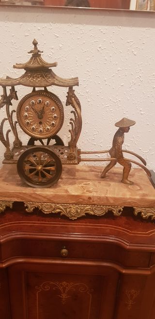 RELOJ BRONCE Y MARMOL