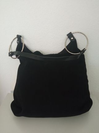 BOLSO PIEL ZARA. NEGRO
