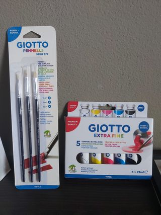 Set 5 Tempere Giotto e 3 Pennelli Giotto