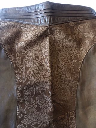 Falda de cuero marrón talla S