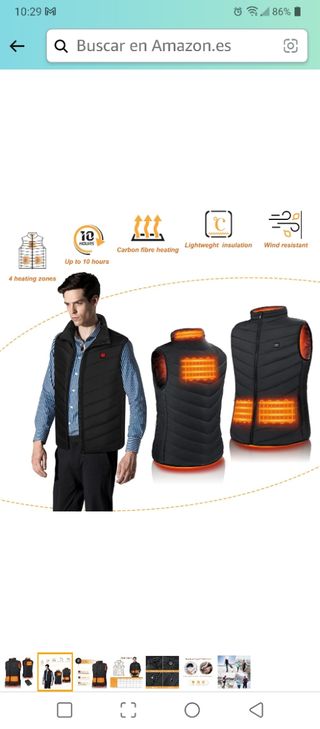 Chaleco calefactable Negro XL