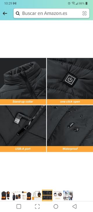 Chaleco calefactable Negro XL