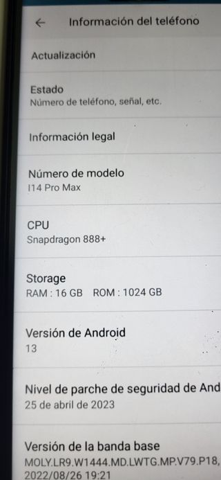 Teléfono RAM:16 GB ROM 1T