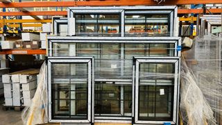 Ventana PVC Oscilante 400x400 Vidrio Mate Blanco