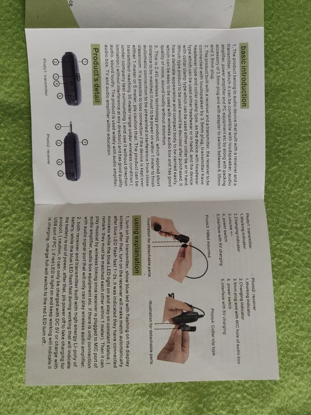 Micrófono transmisor inalámbrico