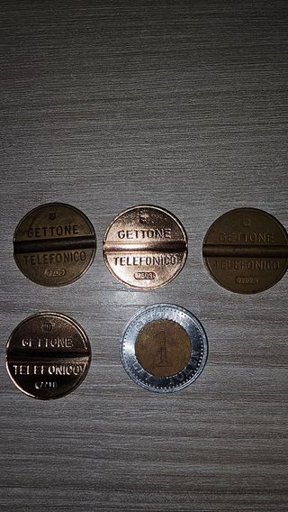 5 Gettoni telefonici italia + 1