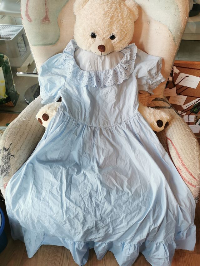 Vestido largo azul veraniego L-XL