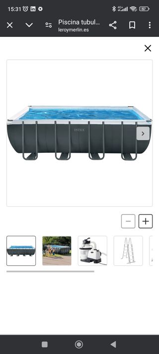 Piscina grande rectangular desmontable